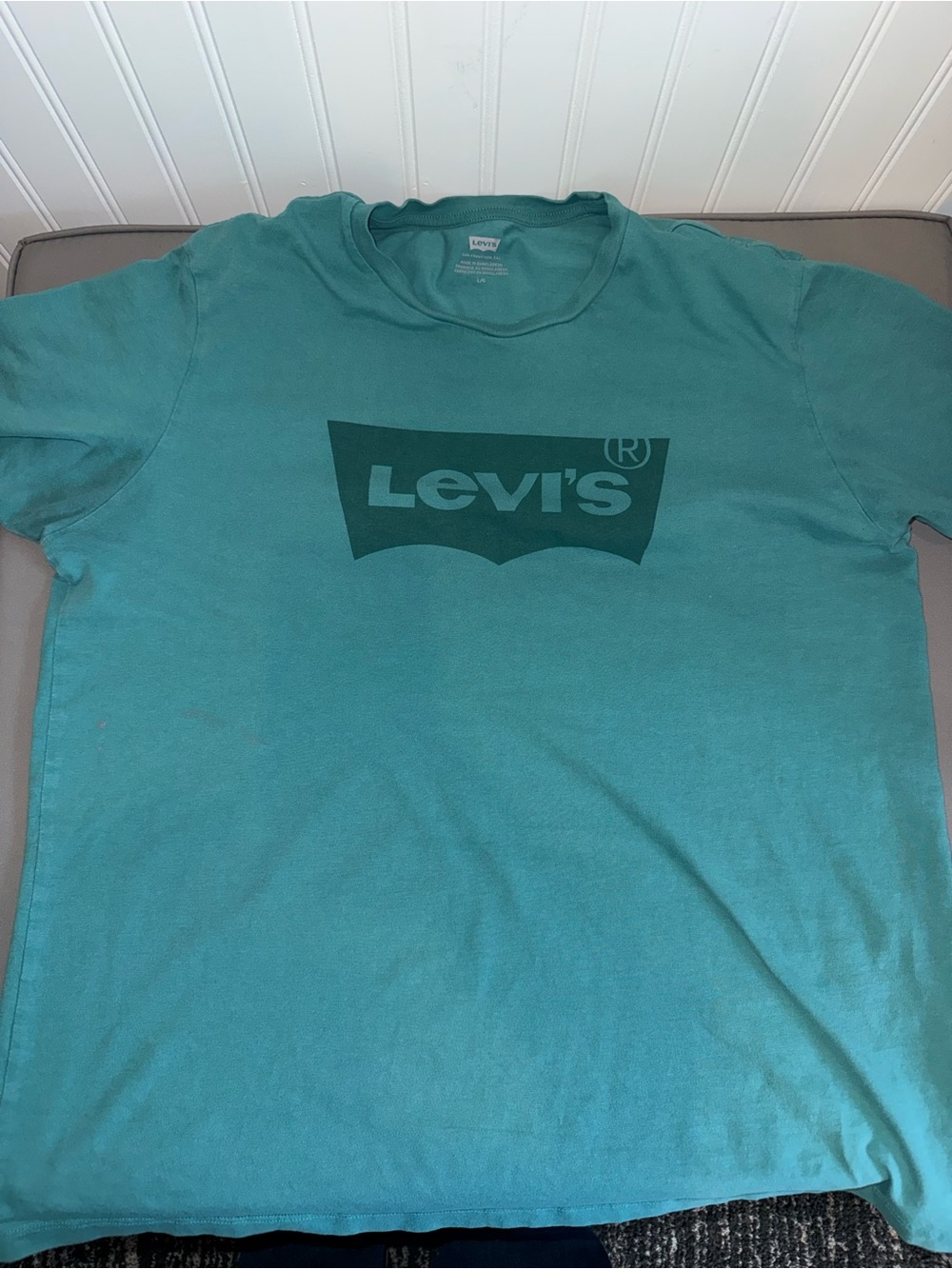 Levi's Men's Teal Logo Crew Tee